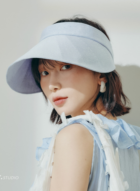 印计谷羽轻量化防晒帽子女夏季透气巨好看显脸小空顶帽度假遮阳帽