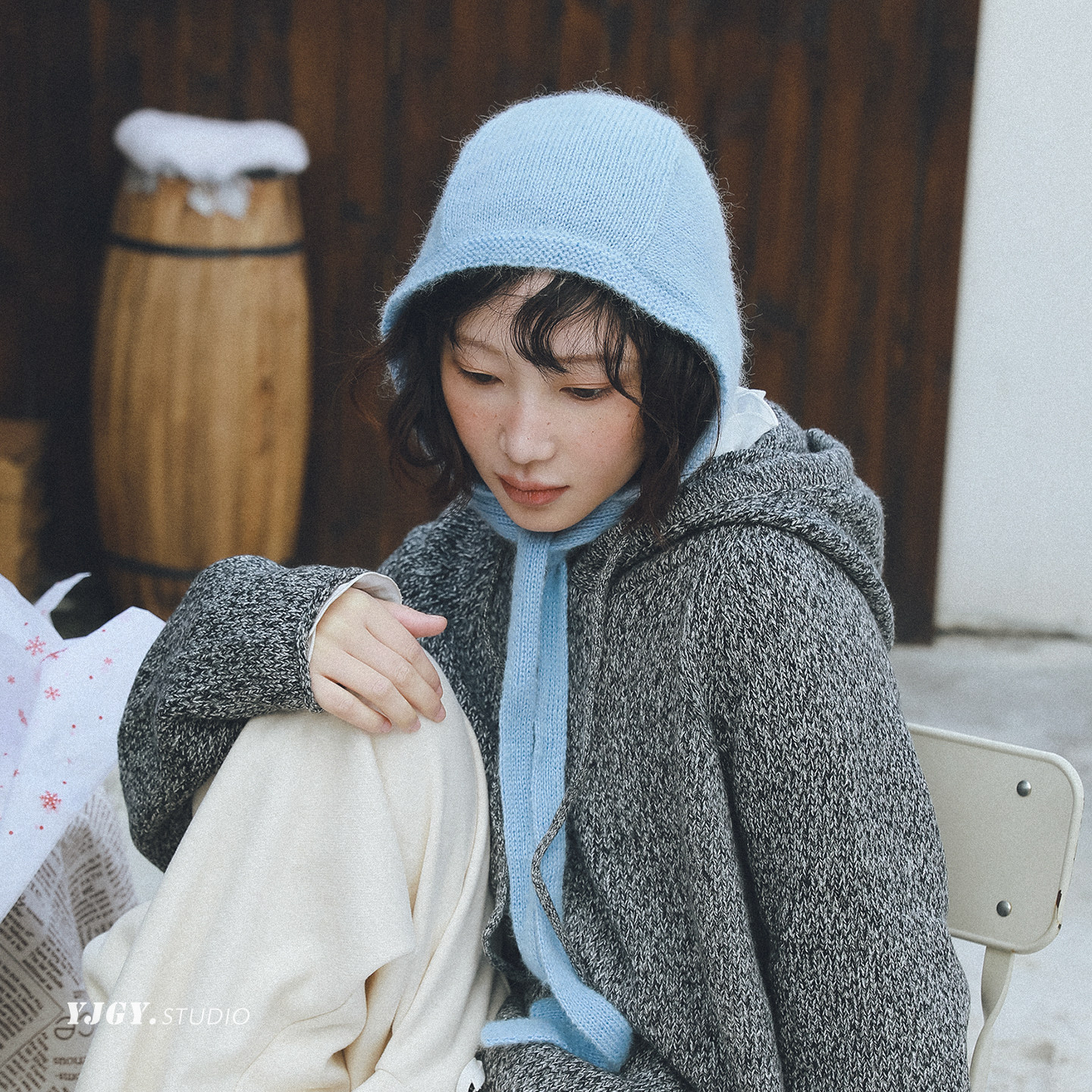 印计谷羽韩版羊毛针织帽女冬季保暖巴拉克拉法帽飘带毛线包头帽子,淘宝优惠券,粉丝福利购,淘宝优惠卷