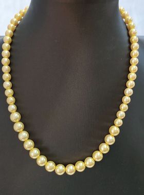 高级感大小渐变黄色珍珠手工串珠