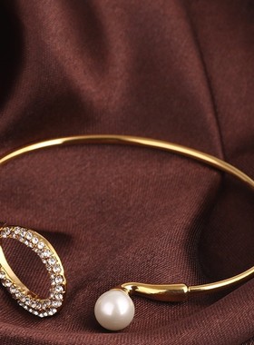 特价手镯孤品镀金开口光面