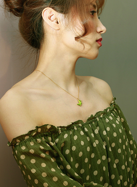 欧美风桃心镶钻配饰女士吊坠项链