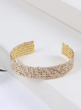 简约时尚冷淡风镶嵌满钻手镯女生