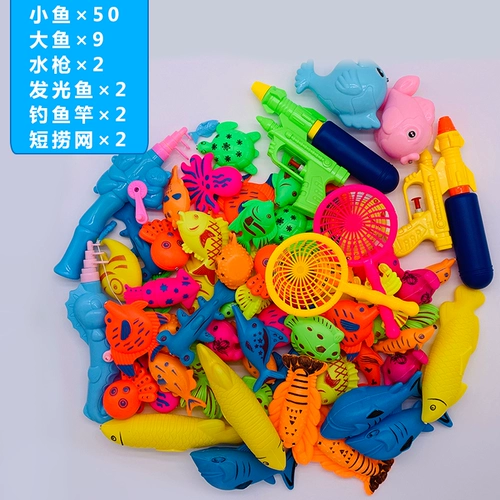 Детские рыбки для рыбалки, детский индукционный светящийся магнитный комплект для игр в воде