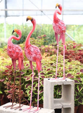 火烈鸟庭院别墅草坪铁艺装饰摆件