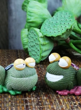 室内编织布艺卡通青蛙花盆小动物