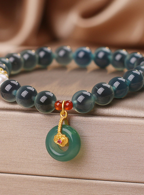天然溏心玛瑙手链女国风