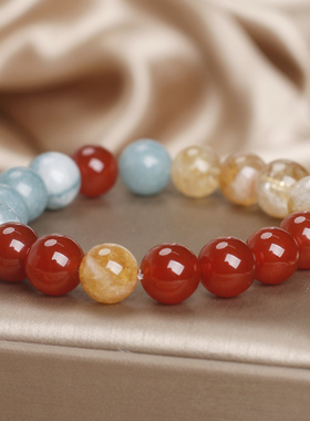 新中式黄塔水晶蓝玉髓手链