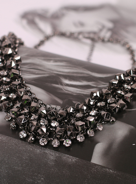 夜店夸张水晶钻朋克风韩版锁骨链