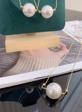 新款大彤彤珍珠项链微笑钛钢