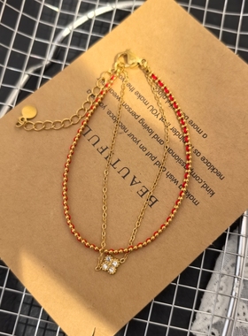 新年生肖马红色编绳钛钢葫芦绳手链女轻奢高级感小众设计感手饰