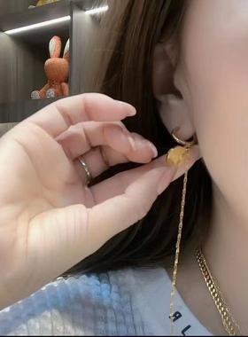新款钛钢女流苏耳环925银针