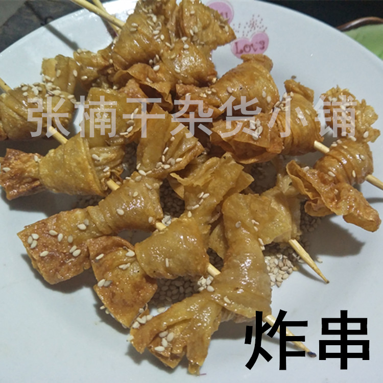 豆皮结130串豆制品干货豆腐串豆串麻辣烫腐竹结火锅食材烧烤炸串 - 图2