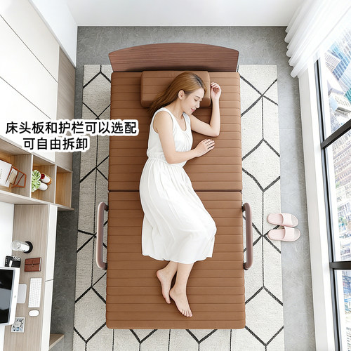 出口新款家用折叠床靠背可调节带扶手免安装成人结实单人不占地方 - 图3