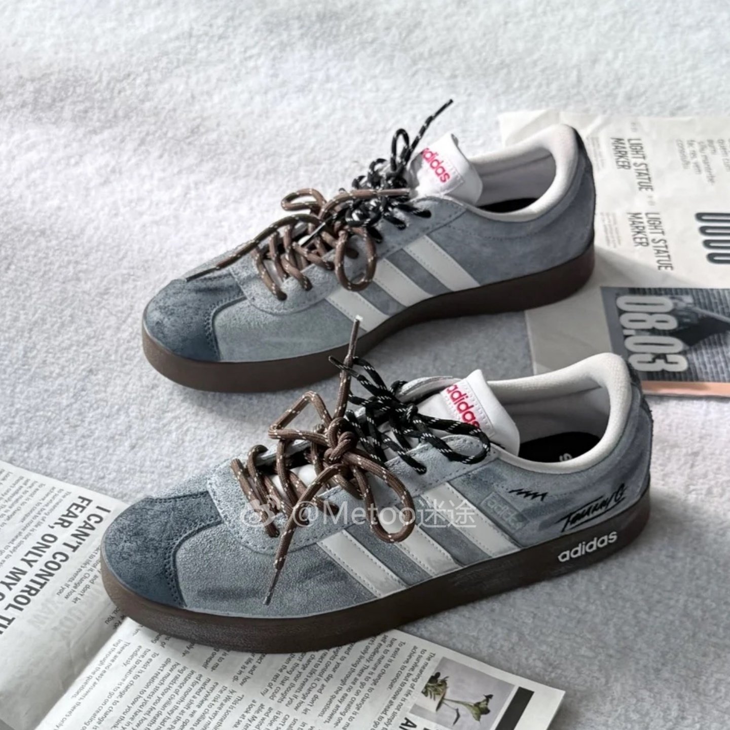 迷途定制球鞋 adidas VL COURT 2.0 “GreyMory”德训鞋 男女同款,淘宝优惠券,粉丝福利购,淘宝优惠卷