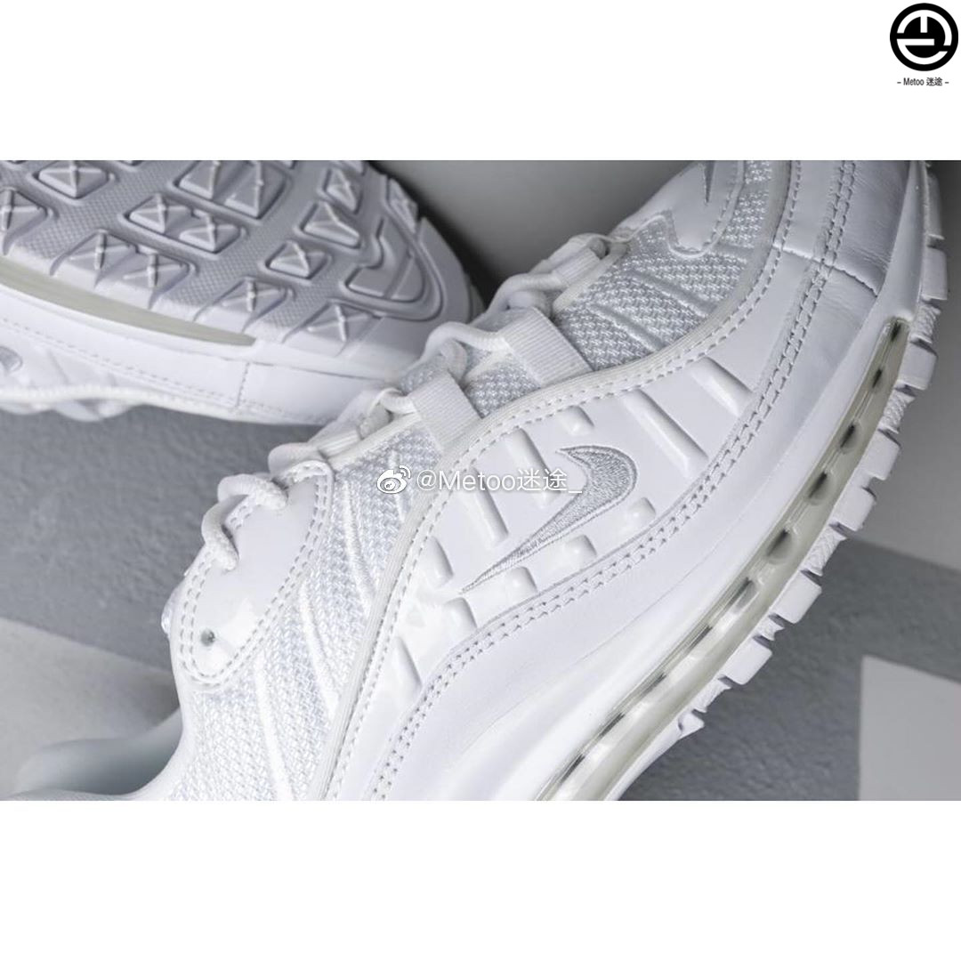 Metoo迷途 Nike/耐克 Air Max 98 男子复古纯白气垫鞋 640744-106 - 图2