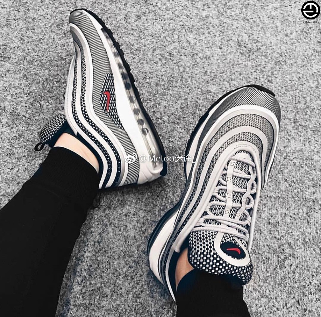 Metoo迷途 Nike/耐克 Air Max 97 男子3M反光银子弹 918356-003 - 图1