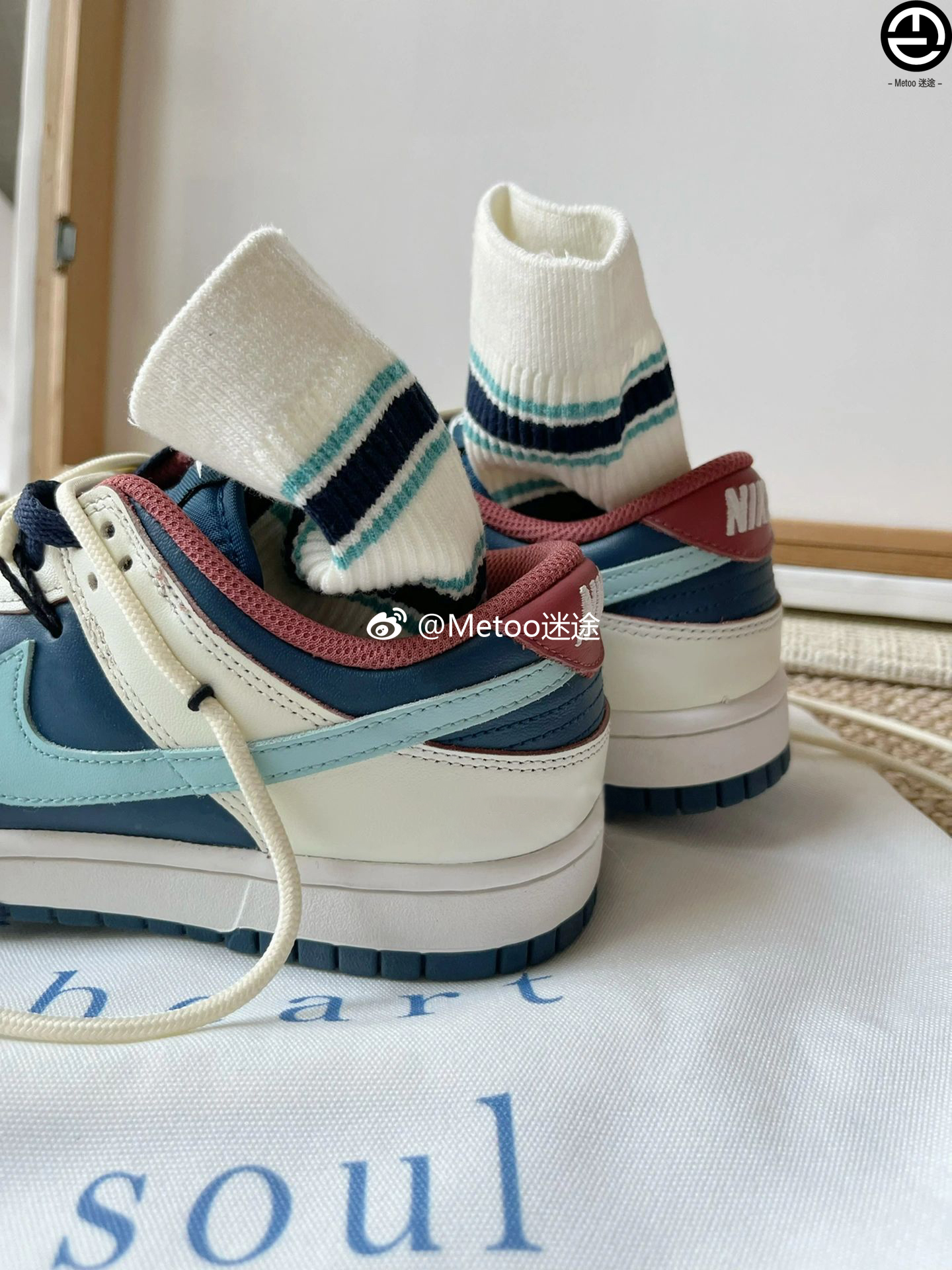 耐克球鞋定制Nike Dunk Low 蒸汽木偶蓝色多瑙河小众复古米色板鞋 - 图1