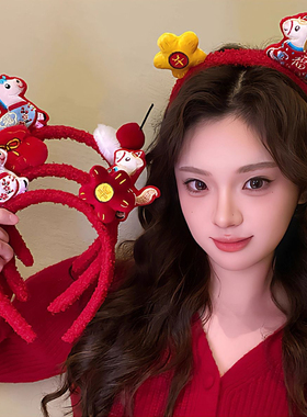 羊羔毛小马发箍压发卡防滑头箍