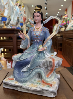 仿汉白玉女娲娘娘神像大地之母娲皇补天创世女神家用客厅供奉摆件
