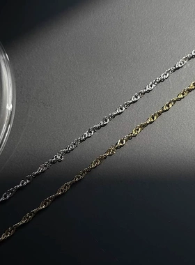 高级感镂空螺旋纹项链水波纹素链