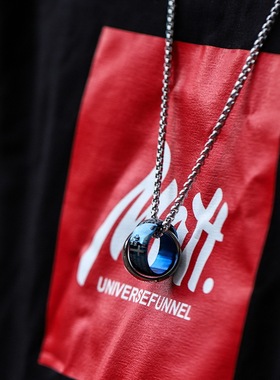 钛钢圣经字母戒指情侣长款吊坠