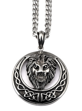 韩版钛钢复古狮子头霸气男士吊