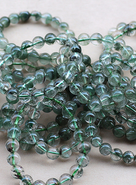 天然绿幽灵金字塔水晶饰品手串