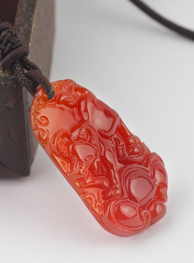 红玛瑙项坠饰品生肖牛