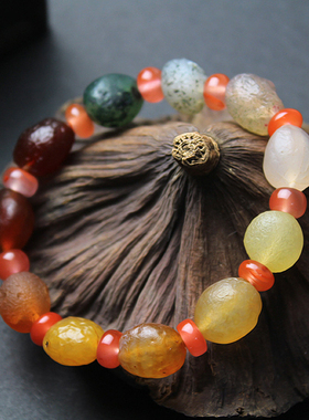 阿拉善玛瑙戈壁滩筋脉手串