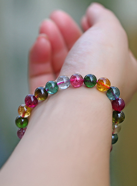 一物一图玻璃体证书碧玺手串