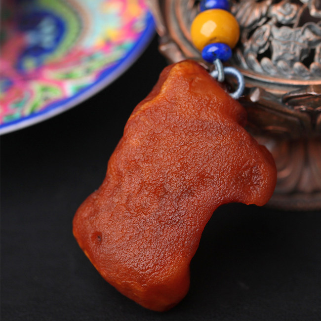 碧雅波罗的海天然蜜蜡原皮原石项坠 碧雅颈饰
