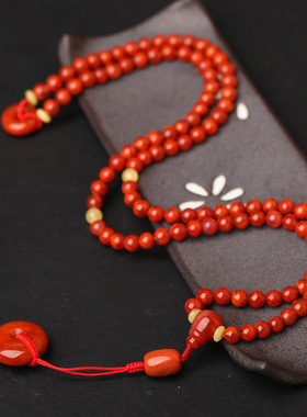 南红玛瑙平安扣支持复检佛珠手链