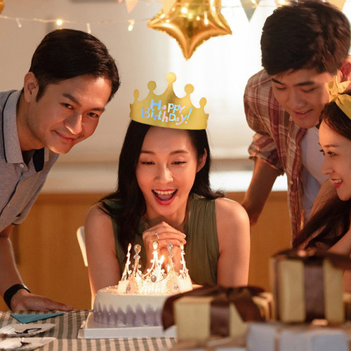 生日帽折叠皇冠帽2025新款派对帽子儿童成人宝宝生日蛋糕头饰批发 - 图3