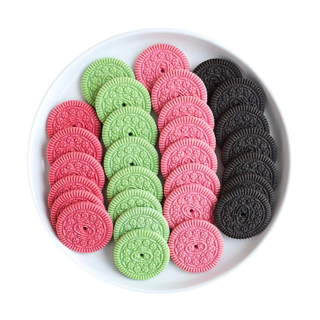 Pink cookie cake decorations individually packaged