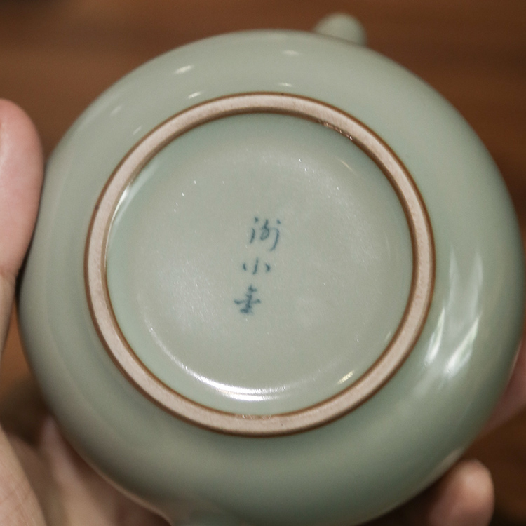 谢小金原矿玛瑙入釉收藏汝窑君德壶茶壶陶瓷功夫茶具大号泡茶开片