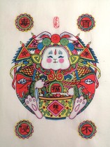 Wuqiang Wooden Version Handmade Year Painting Rabbit Lord Zodiac Rabbit Rabbit Gift collection Non-relic dispensers Recommended promotion