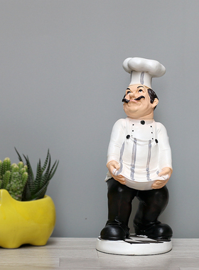 创意厨师人物摆件酒吧树脂美式