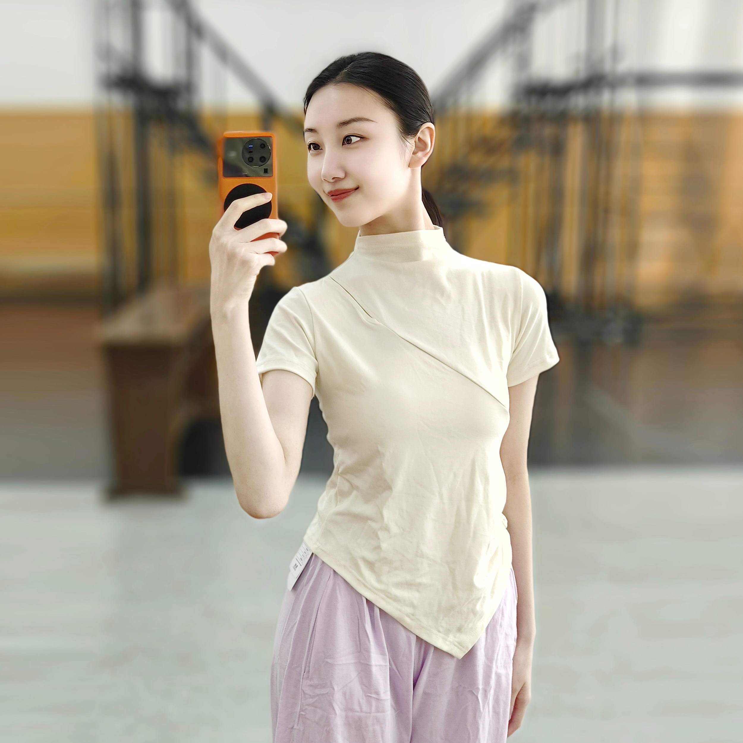 现代舞夏季成人舞蹈服短袖上衣练功修身中国古典民族跳舞服女瑜伽