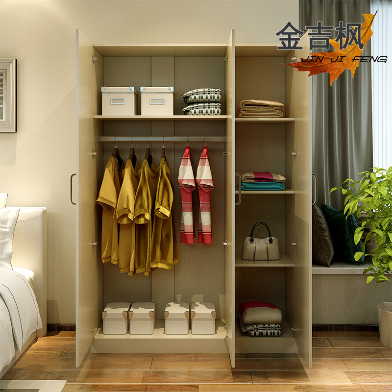 包安装简易衣柜简约现代3门4门木质成人大衣