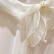 2026 ໃໝ່ ເກົາຫຼີ temperament round neck organza beaded lace solid color pullover long-sleeved chiffon shirt for women in spring