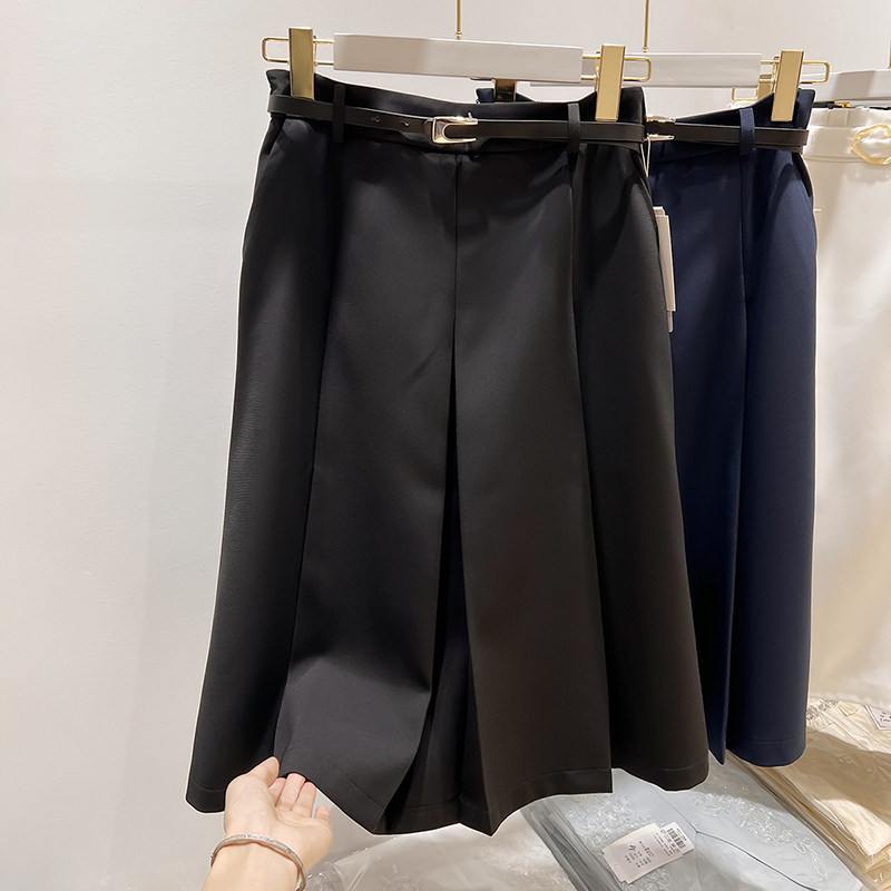 2026新款法式气质显瘦送腰带高腰纯色中长款褶皱西装半身裙女春季,淘宝优惠券,粉丝福利购,淘宝优惠卷