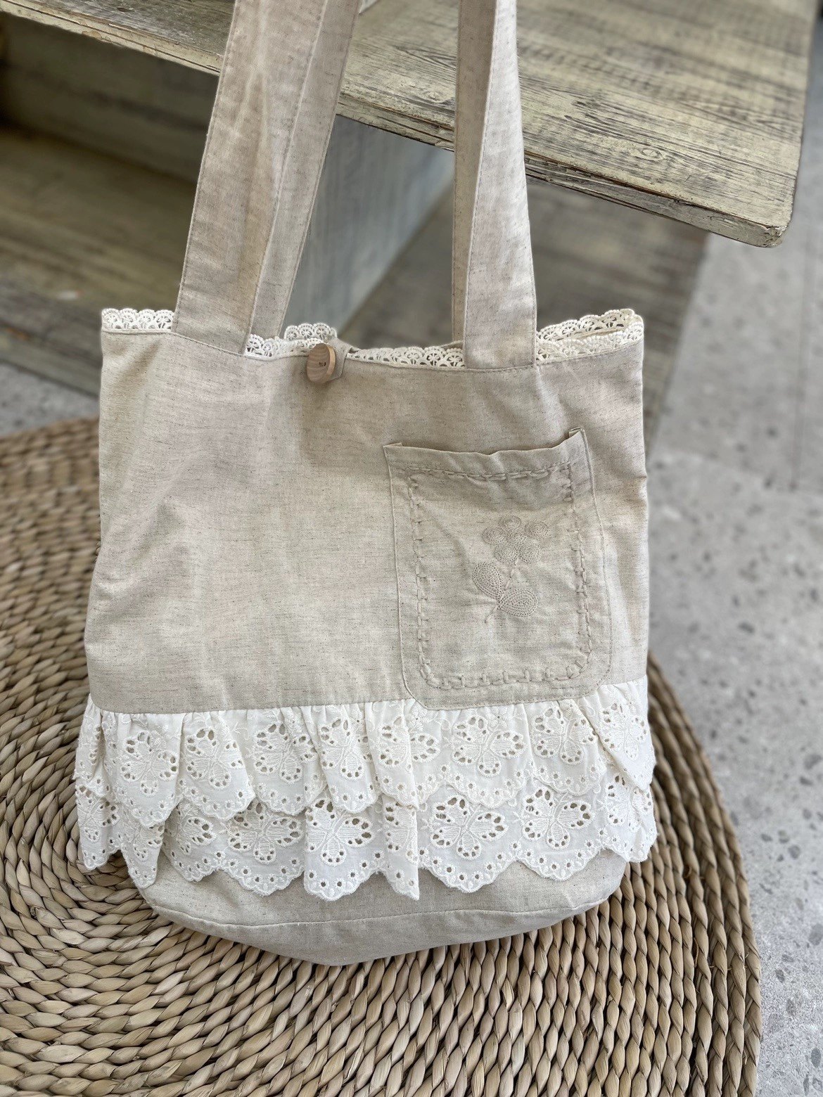 森系蕾丝花边拼接森女特色唯美气质单肩包手提包包复古手袋,淘宝优惠券,粉丝福利购,淘宝优惠卷