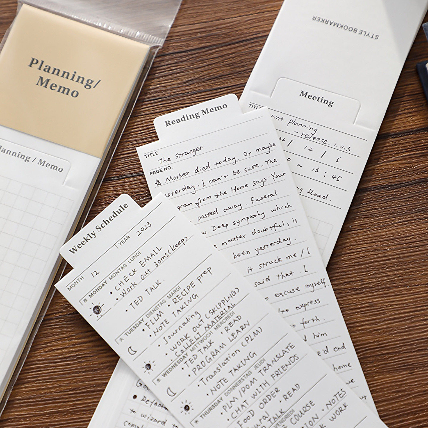 日系文具大赏书签式便签纸简约高级感阅读标记备忘辅助学习便条纸 - 图2