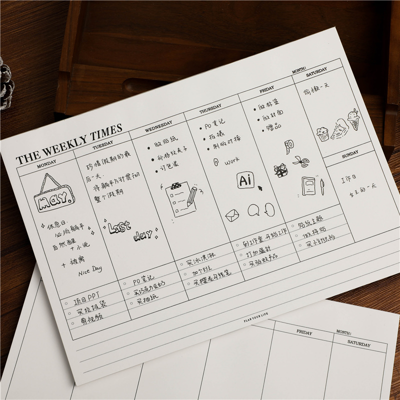 简约ins风周计划本日记本月计划本周记本日程规划时间管理打卡本 - 图2
