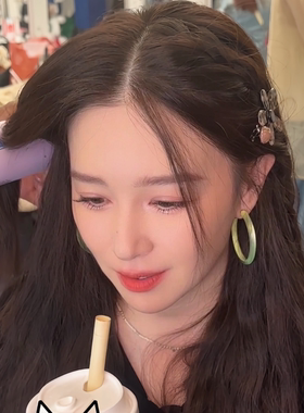 阚清子同款豹纹花朵高级感侧边发夹女夏季刘海碎发夹子一字鸭嘴夹