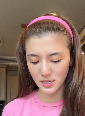 吴千语小红书同款玫粉色发箍经典百搭塑料卡齿防滑头箍发卡女头饰