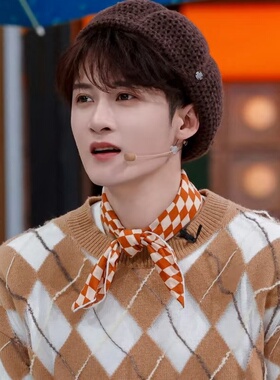 你好星期六檀健次同款格子小方巾丝巾女春夏韩国文艺百搭领巾头巾