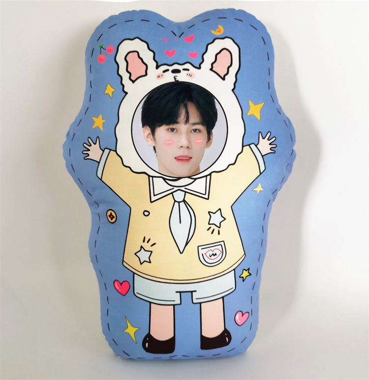 张真源人形抱枕定制照片diy异形靠垫枕头Q版可爱公仔真人情侣玩偶 - 图1