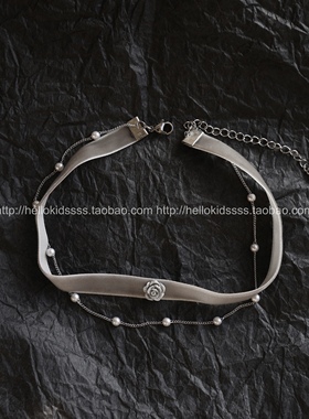 项圈玫瑰温柔少女日系简约气质