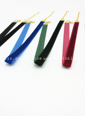 1cm铜扣多色入纯色丝绒细款项圈